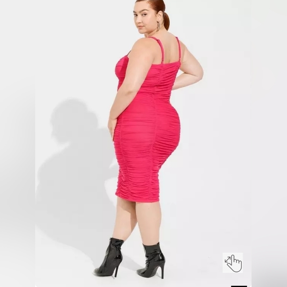 Torrid Mesh Ruched Bodycon Dress 4x - Picture 3 of 8